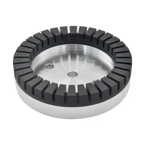 Black dense-tooth resin wheel for fine grinding on high-speed glass double-edging machines