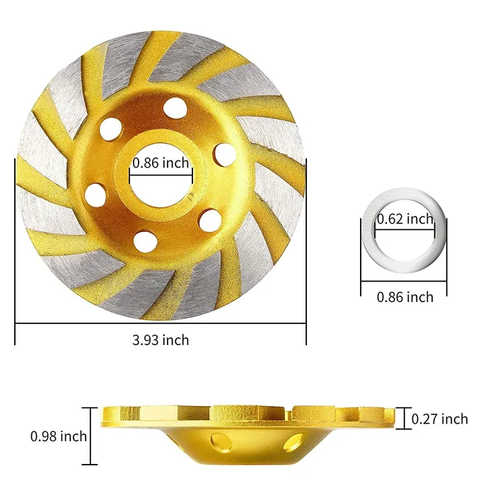 Rebolo diamantado tipo copo DCG-100 para concreto e pedra — vista principal 5