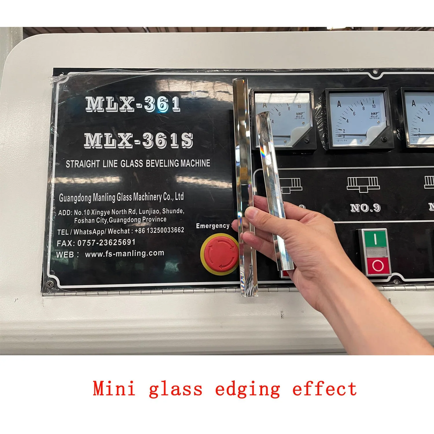 유리 면취기용 휠 솔루션 Polished beveled glass edge produced by a straight-line beveling machine